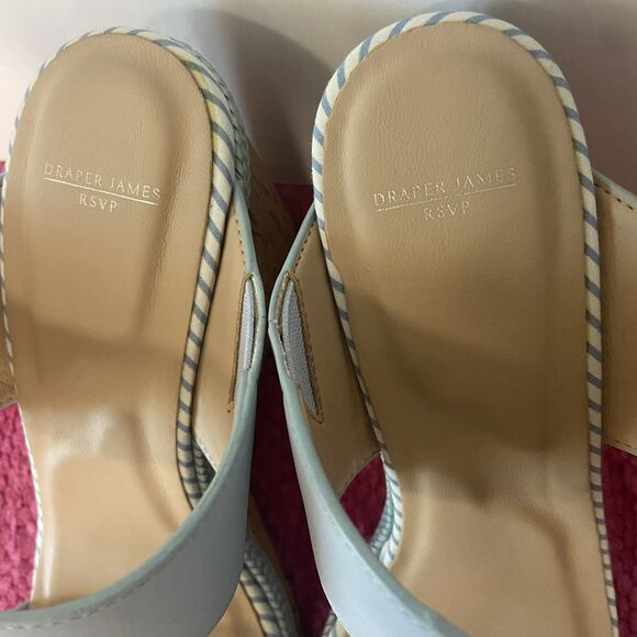 Draper James RSVP Charlotte Wedge Sandals Blue Size 8 - Picture 6 of 12